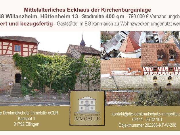 Haus zum Kauf 790.000 € 400 m² 168 m² Grundstück Hüttenheim 13 Hüttenheim Willanzheim 97348