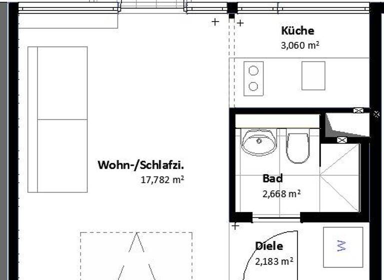 Wohnung zur Miete 1.170 € 1 Zimmer 27 m²<br/>Wohnfläche 2/4<br/>Geschoss Milbertshofen-Am Hart München 80935