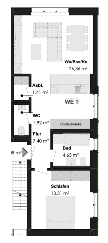 Wohnung zum Kauf 349.500 € 2 Zimmer 59,4 m²<br/>Wohnfläche Merching Merching 86504