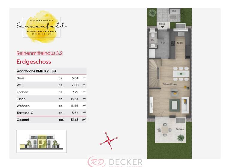 Reihenmittelhaus zum Kauf 580.000 € 5 Zimmer 142 m² 161,5 m² Grundstück Kagers Straubing 94315