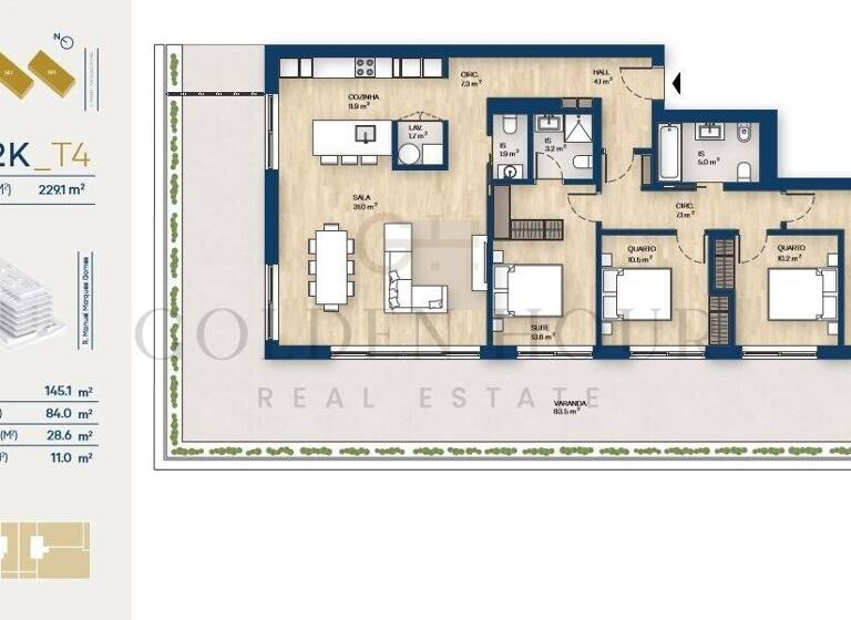 Wohnung zum Kauf 830.000 € 146 m² Canidelo 4400
