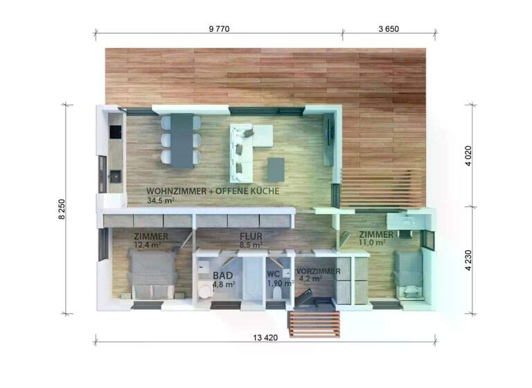 Wohnung zum Kauf 193.750 € 3 Zimmer 77,3 m²