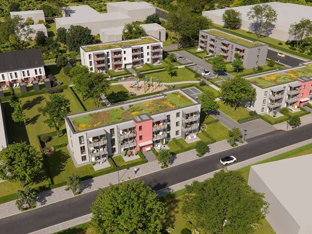 Wohnung zur Miete - Erstbezug 772 € 2 Zimmer 64,3 m² 2. Geschoss Franz-Lenze-Platz 39 Vierlinden Duisburg 47178