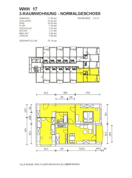 Wohnung zur Miete nur mit Wohnberechtigungsschein 520 € 3 Zimmer 78,5 m²<br/>Wohnfläche 3.<br/>Geschoss 30.11.2024<br/>Verfügbarkeit Am Anger 22 Prohlis-Nord (Am Anger) Dresden 01237