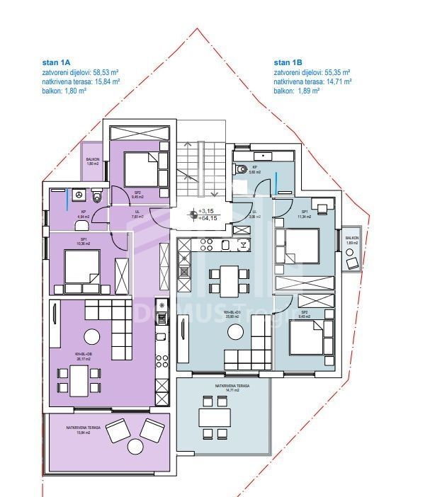 Wohnung zum Kauf 215.000 € 2 Zimmer 77 m²<br/>Wohnfläche 1.<br/>Geschoss Ciovo Ciovo