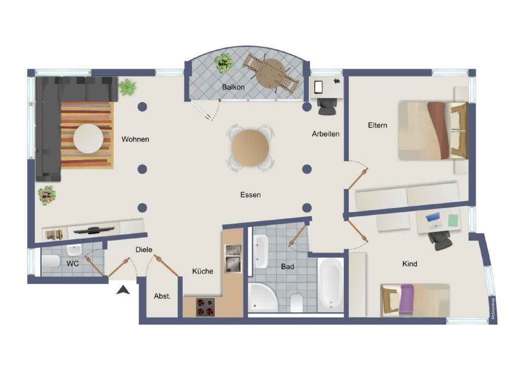 Wohnung zum Kauf als Kapitalanlage geeignet 339.000 € 3,5 Zimmer 91 m²<br/>Wohnfläche Durlacher Weg 1 Linkenheim Linkenheim-Hochstetten 76351