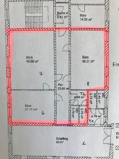 Bürofläche zur Miete provisionsfrei 6 € 3 Zimmer 149 m²<br/>Bürofläche Rudolf-Breitscheid-Straße 12 Stadtmitte Cottbus 03046