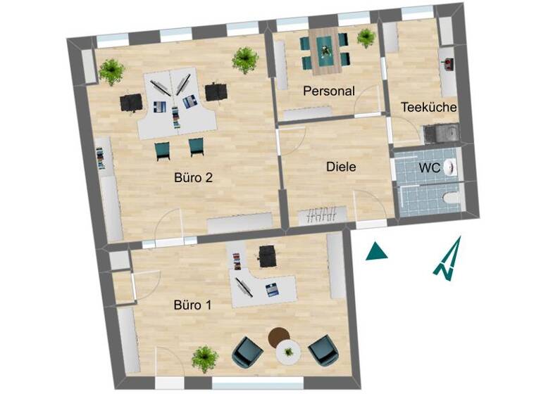 Bürofläche zur Miete 6,02 € 3 Zimmer 93 m² Bürofläche Klosterplatz 7 Pößneck,Stadt Pößneck 07381