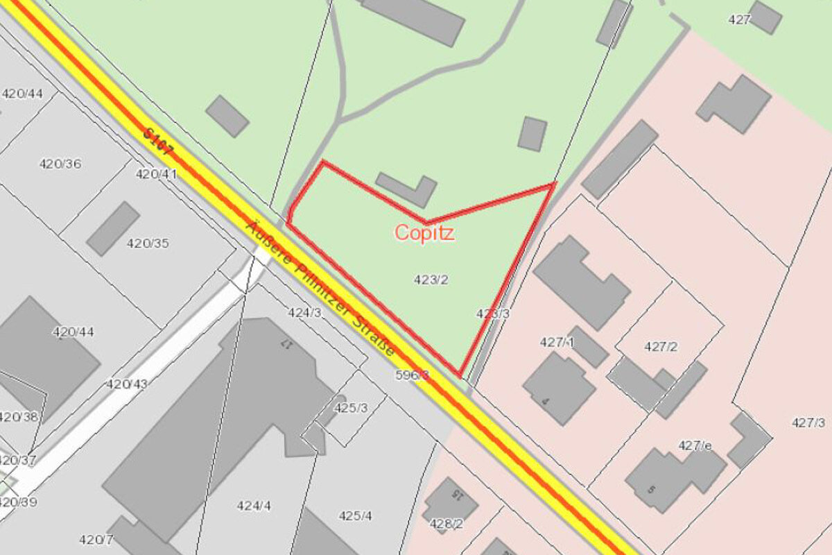 Grundstück zum Kauf 195.000 € 1.429 m²<br/>Grundstück Äußere Pillnitzer Straße Pirna Pirna 01796