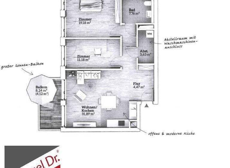 Wohnung zur Miete 1.119 € 3 Zimmer 82,2 m² 2. Geschoss frei ab 01.03.2026 Buntentorsteinweg 183 Buntentor Bremen 28201