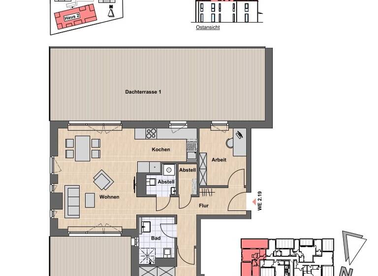 Penthouse zur Miete 1.268 € 3 Zimmer 110,3 m² 2. Geschoss frei ab sofort Kappeln 24376