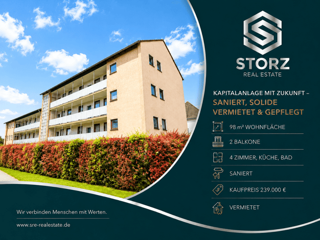 Wohnung zum Kauf 239.000 € 4 Zimmer 98 m² 2. Geschoss Wesertor Wesertor 34125