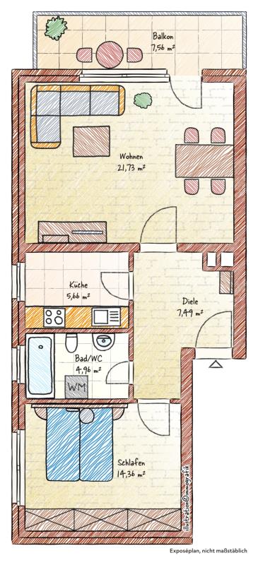 Wohnung zum Kauf 149.000 € 2 Zimmer 56,1 m²<br/>Wohnfläche Scharnhorststraße Oldenburg 26129