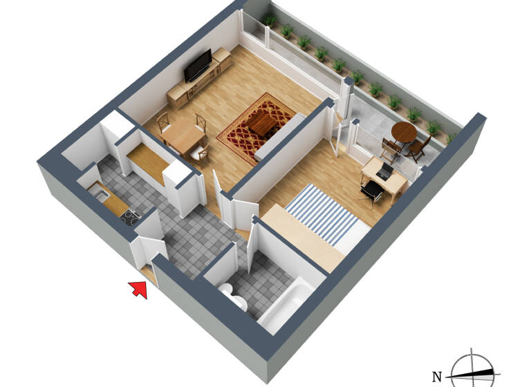 Wohnung zum Kauf 200.000 € 2 Zimmer 50,7 m² 11. Geschoss frei ab sofort Max-Brod-Weg 14 Freiberg Stuttgart 70437