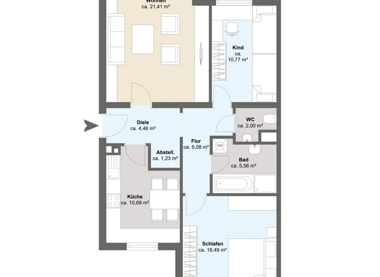 Wohnung zum Kauf 279.000 € 3 Zimmer 80,9 m² Königsbrunn 86343