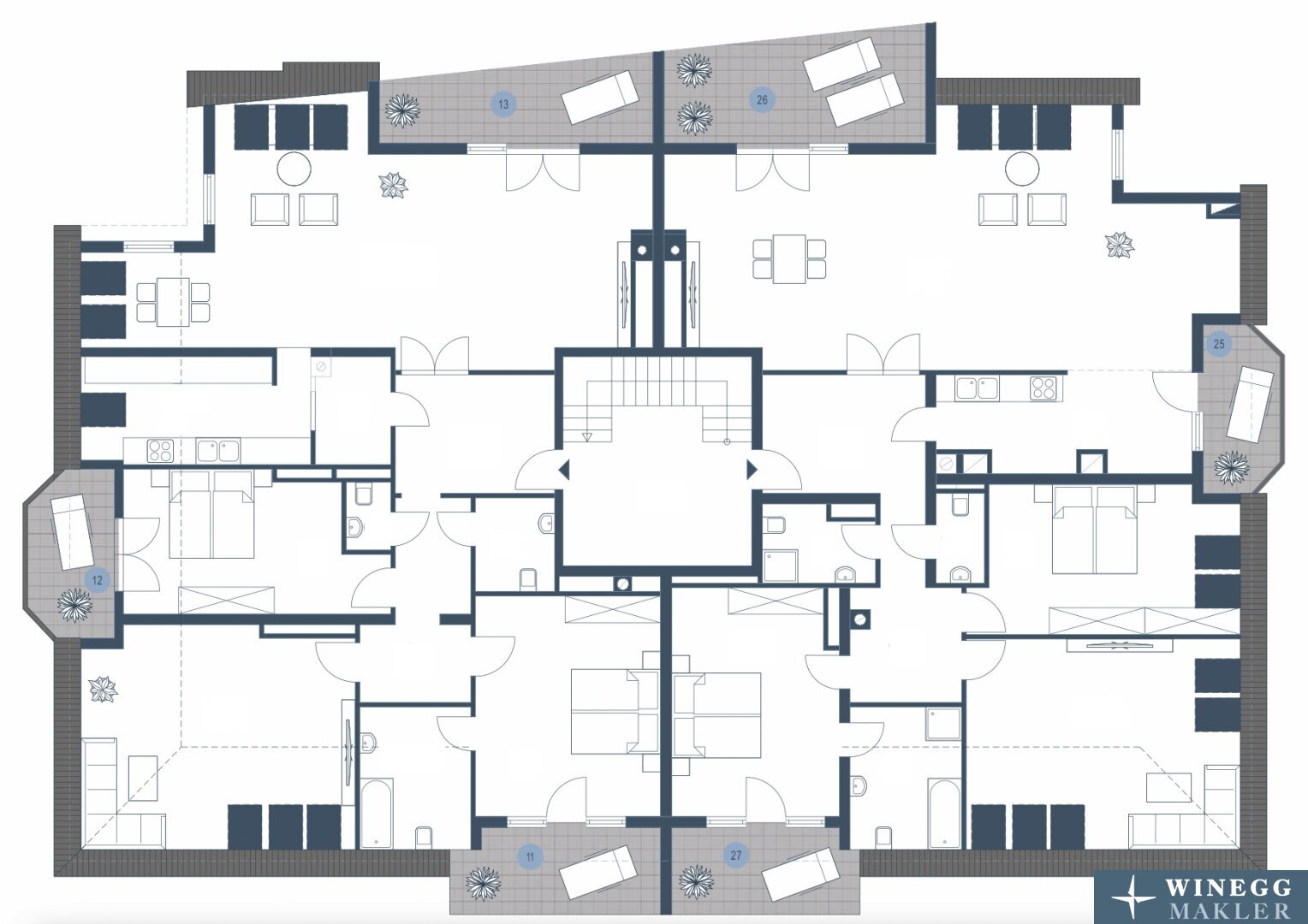 Wohnung zum Kauf 2.999.000 € 8 Zimmer 341 m²<br/>Wohnfläche 3.<br/>Geschoss Naaffgasse 82 Wien 1180