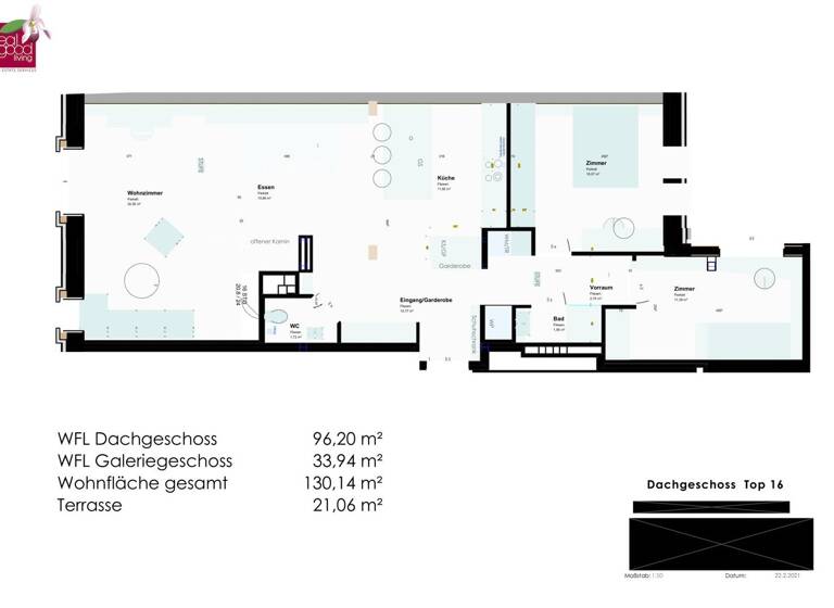 Wohnung zum Kauf 1.169.000 € 4 Zimmer 130,1 m² Wien 1020