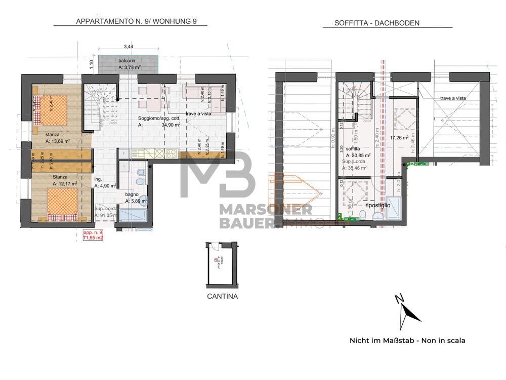 Maisonette zur Miete 1.500 € 4 Zimmer Lana 39011