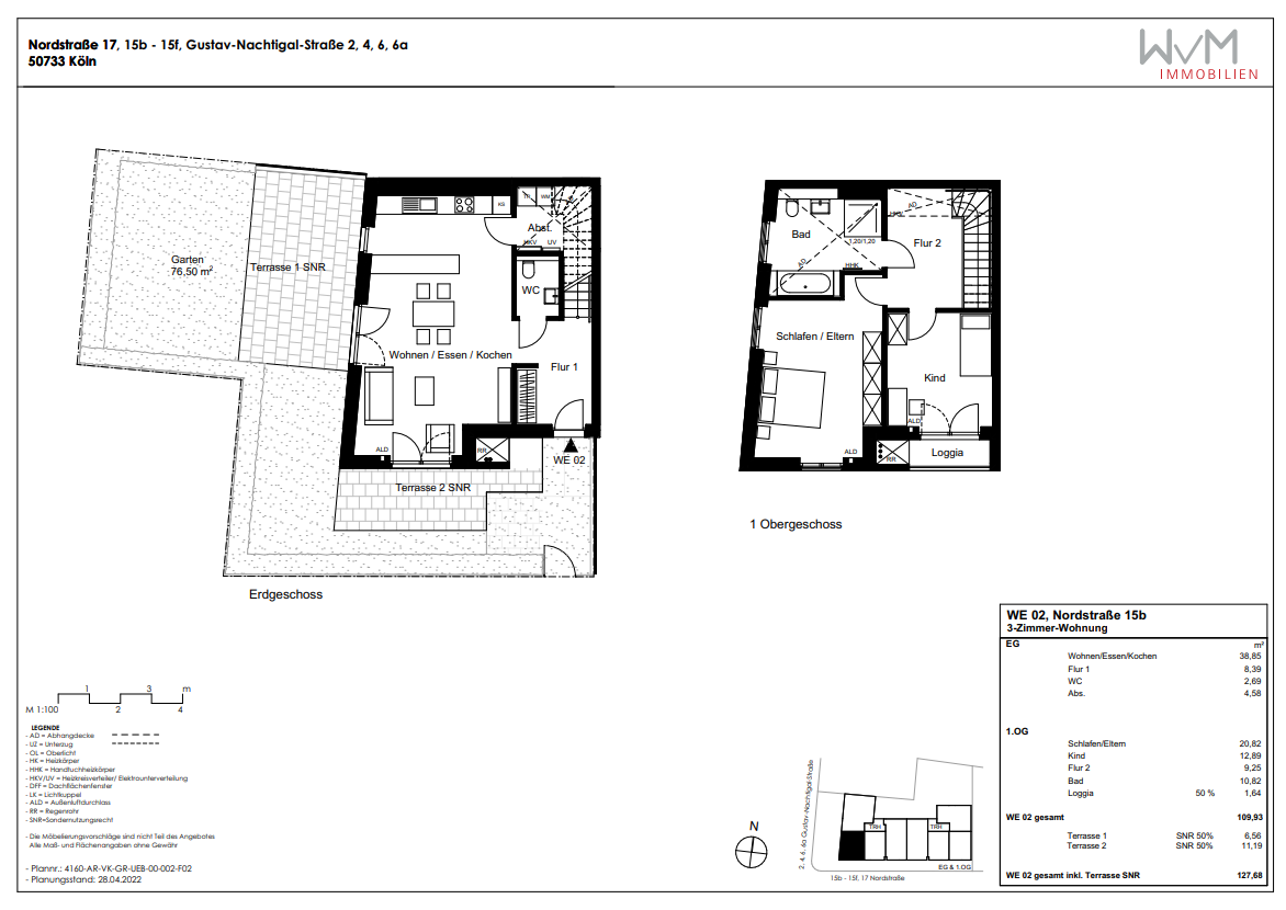 Wohnung zum Kauf provisionsfrei 899.900 € 3 Zimmer 127,7 m²<br/>Wohnfläche EG<br/>Geschoss Nordstraße 15b Nippes Köln 50733