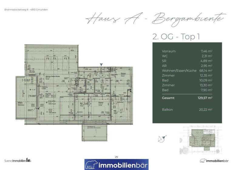 Penthouse zum Kauf - Erstbezug 1.095.000 € 3 Zimmer 129,6 m² 2. Geschoss Brahmsstöckelweg 8 Gmunden 4810