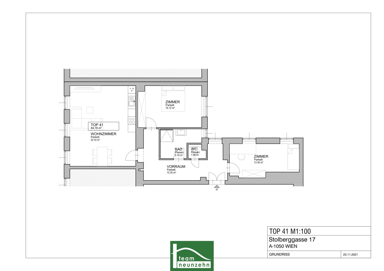 Wohnung zum Kauf 490.000 € 3 Zimmer 84,5 m²<br/>Wohnfläche 1.<br/>Geschoss 01.05.2025<br/>Verfügbarkeit Stolberggasse 17 Wien 1050