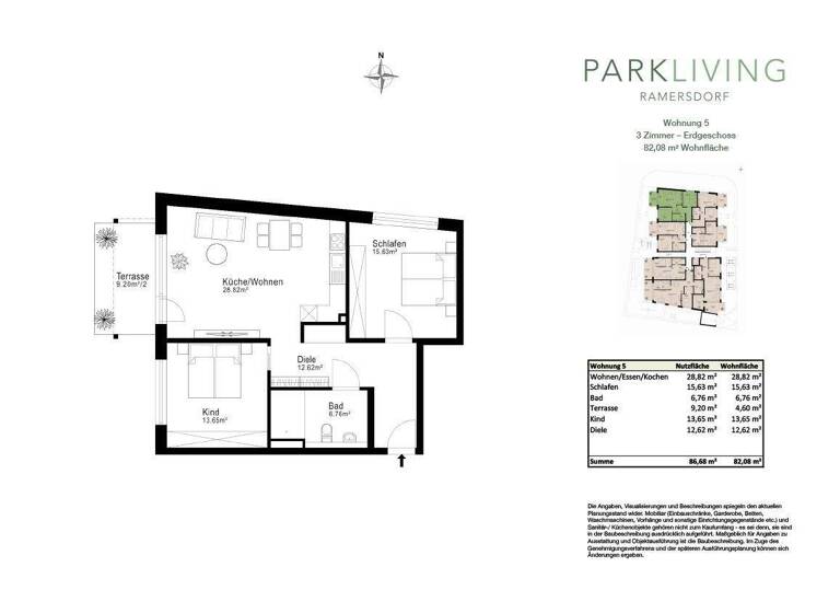 Wohnung zum Kauf - Erstbezug 819.900 € 3 Zimmer 82,1 m² EG Ramersdorf-Perlach München 81735
