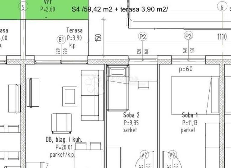 Wohnung zum Kauf 169.288 € 3 Zimmer 60 m² Velika Gorica