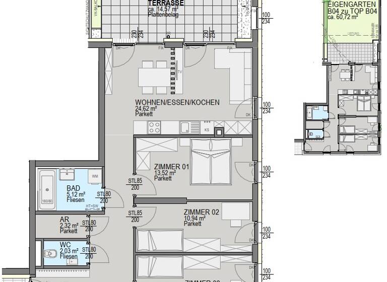 Wohnung zum Kauf - Erstbezug 429.500 € 4 Zimmer 85,3 m² EG Straßgang Graz 8054