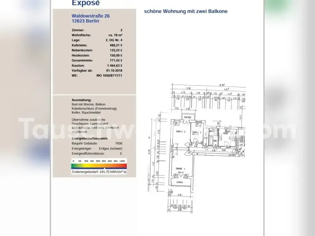 Wohnung zur Miete 488 € 3 Zimmer 79 m²<br/>Wohnfläche 2.<br/>Geschoss Mahlsdorf Berlin 12623