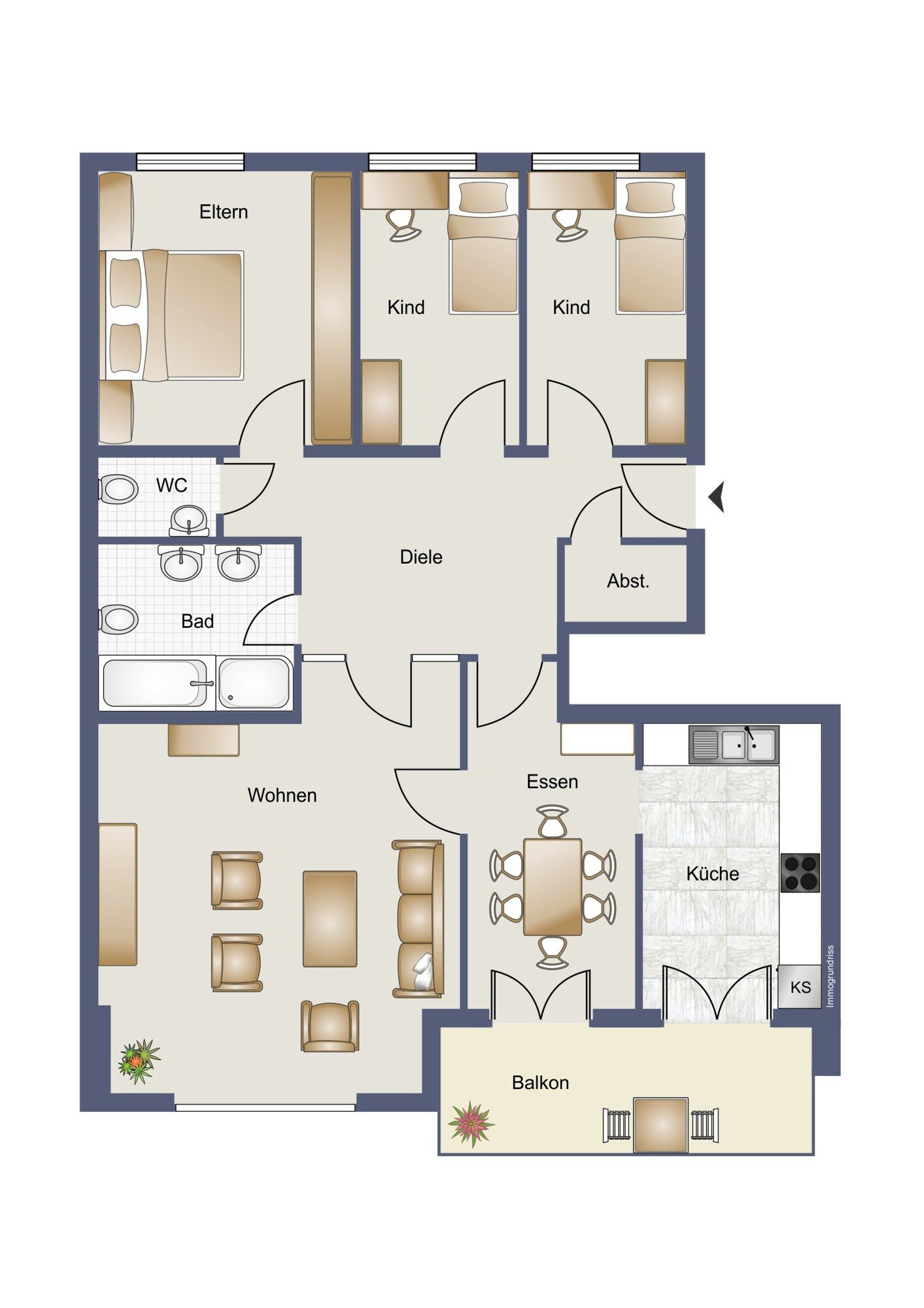 Wohnung zur Miete 825 € 4 Zimmer 103 m²<br/>Wohnfläche EG<br/>Geschoss ab sofort<br/>Verfügbarkeit Salzbergen 48499