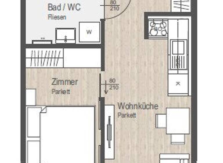 Wohnung zur Miete 496 € 2 Zimmer 3. Geschoss St. Pölten 3100