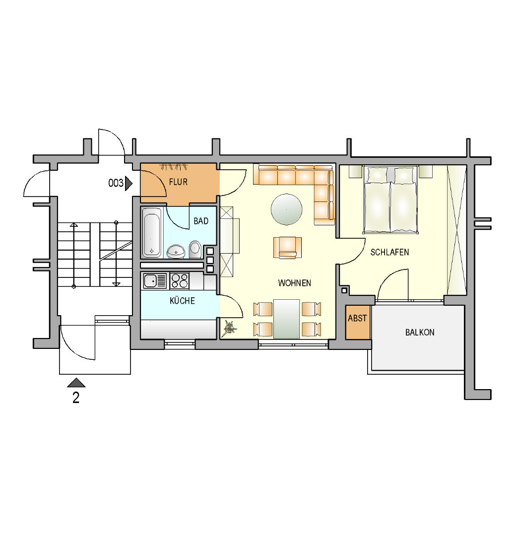 Wohnung zur Miete 325 € 2 Zimmer 50 m²<br/>Wohnfläche EG<br/>Geschoss 01.05.2025<br/>Verfügbarkeit Sensburger Straße 2 Mixsiepen Remscheid 42859