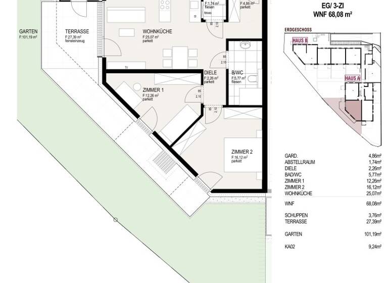 Wohnung zum Kauf - Erstbezug 588.000 € 3 Zimmer 68,1 m² Südtiroler Straße 2 Hall in Tirol 6060