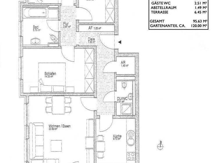 Terrassenwohnung zum Kauf provisionsfrei 595.000 € 4 Zimmer 95,6 m² EG Weststadt Fürth 90766