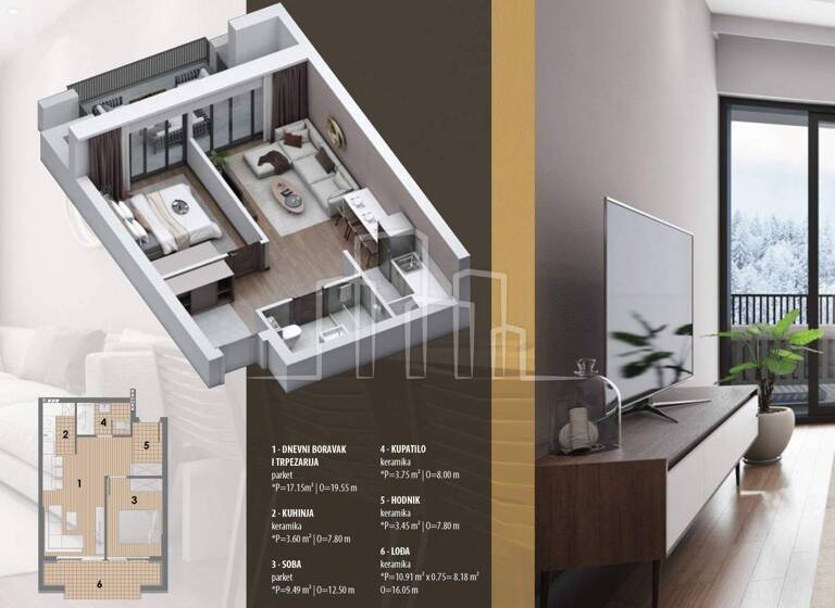 Wohnung zum Kauf 2 Zimmer 5. Geschoss Pale 71423