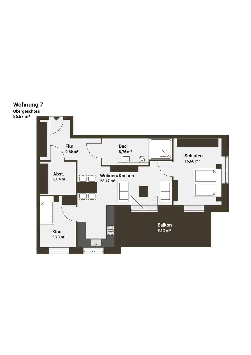 Immobilie in Steinbergkirche - Grossräumige 3-Zimmerwohnung im Obergeschoss - Bild 1