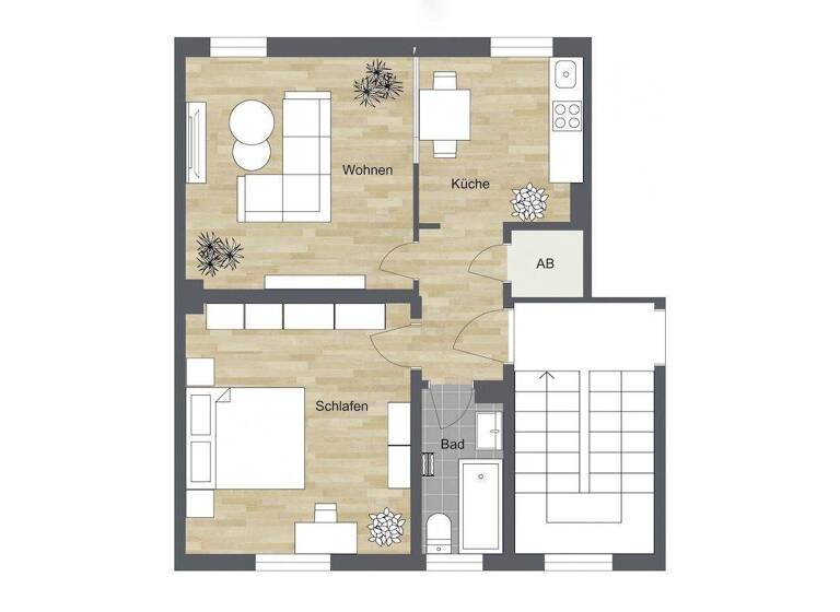 Wohnung zum Kauf 94.800 € 2 Zimmer 47,6 m² 1. Geschoss Brackwede Bielefeld 33647