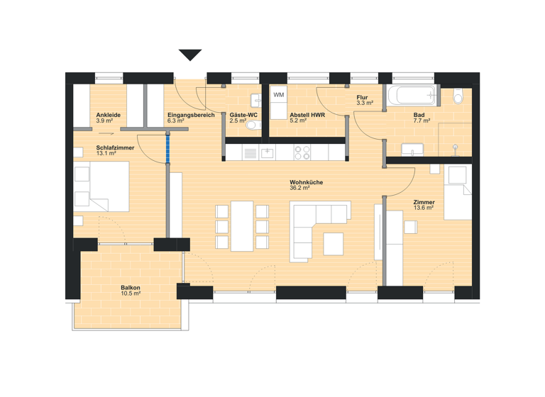 Wohnung zum Kauf - Erstbezug provisionsfrei 639.000 € 3 Zimmer 97,1 m² Volkach 97332