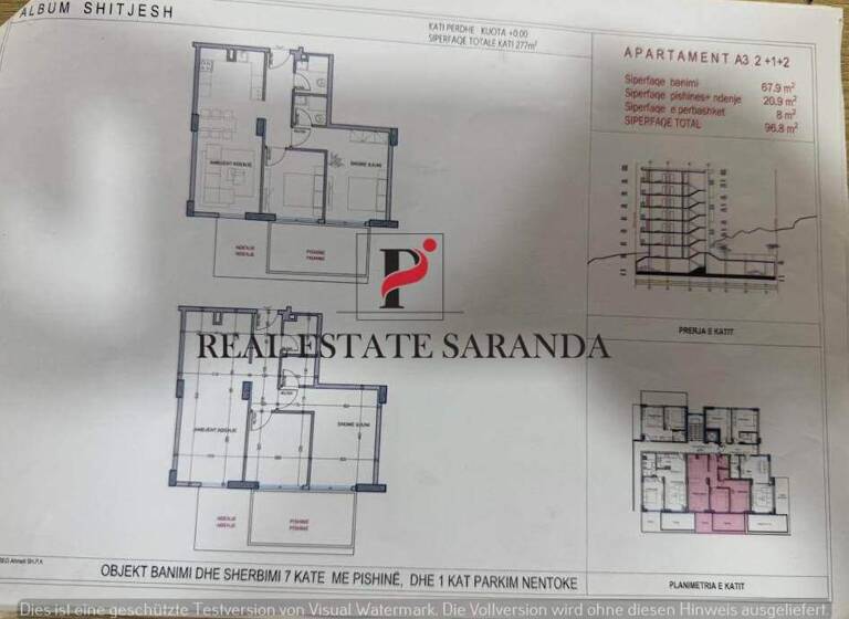 Wohnung zum Kauf 183.920 € 3 Zimmer 96,8 m² 1. Geschoss frei ab sofort Skenderbeu Saranda 9701