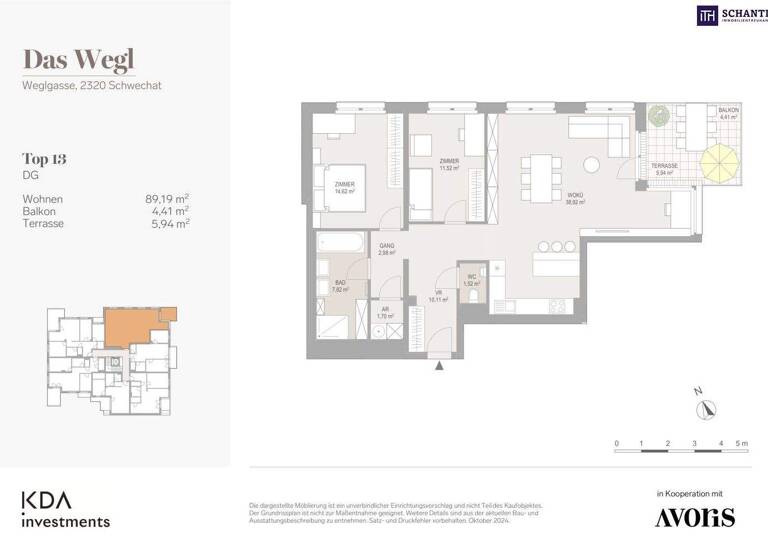 Wohnung zum Kauf - Erstbezug 476.150 € 3 Zimmer 89,2 m² 2. Geschoss frei ab 01.03.2026 Weglgasse Schwechat 2320