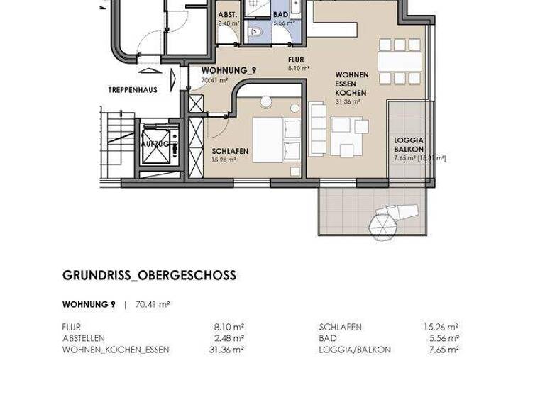 Wohnung zur Miete - Erstbezug 1.000 € 2,5 Zimmer 70,4 m² 1. Geschoss Elsen Paderborn / Elsen 33106