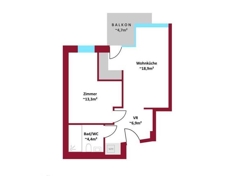 Wohnung zur Miete - Erstbezug 864 € 2 Zimmer 43,3 m² frei ab 01.05.2026 Wien 1210