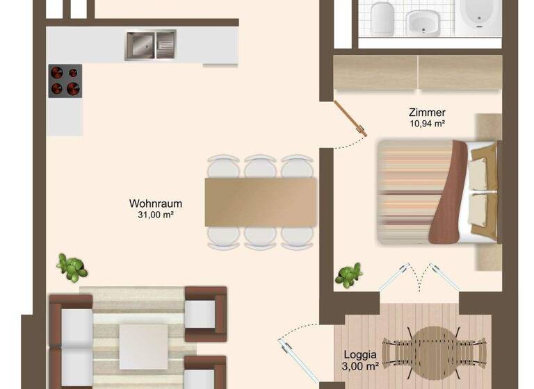 Wohnung zur Miete - Erstbezug 725 € 2 Zimmer 55,4 m² 2. Geschoss frei ab sofort Torgauer Straße 44a Volkmarsdorf Leipzig 04315