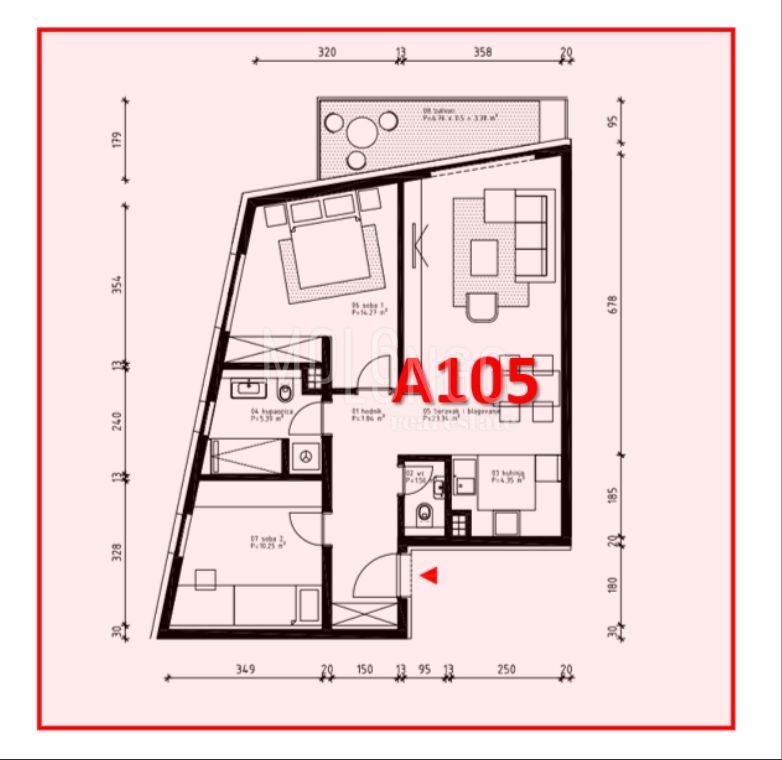 Wohnung zum Kauf 313.989 € 3 Zimmer 81 m²<br/>Wohnfläche 1.<br/>Geschoss Porec center