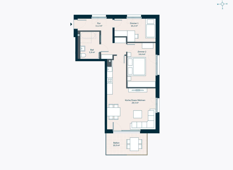 Wohnung zum Kauf provisionsfrei als Kapitalanlage geeignet 397.000 € 3 Zimmer 76,2 m²<br/>Wohnfläche Bachwiesen 7 Zirndorf Zirndorf 90513