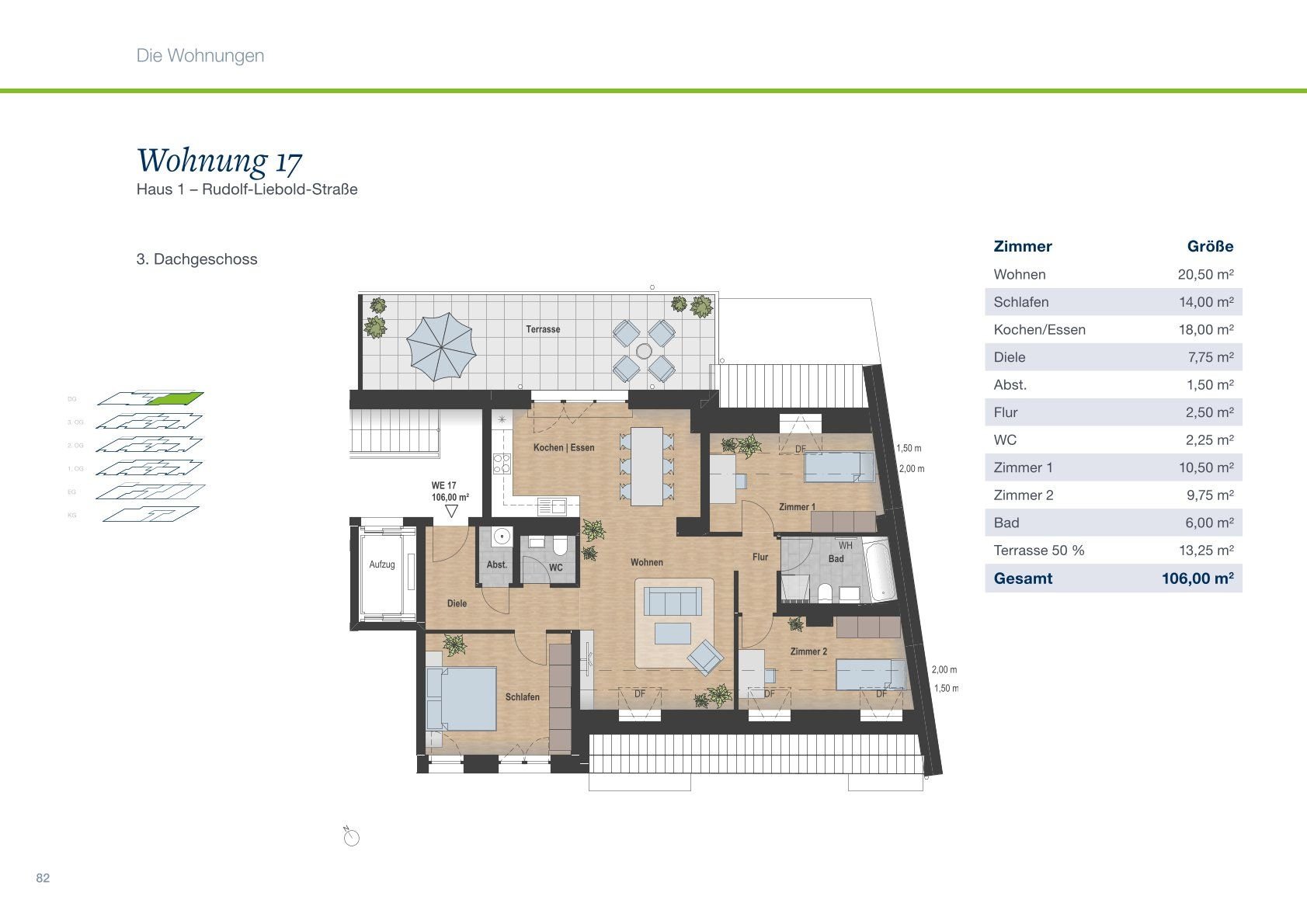 Penthouse zur Miete 1.484 € 4 Zimmer 106 m²<br/>Wohnfläche 4.<br/>Geschoss Rudolf-Liebold-Straße 8 Hilbersdorf 150 Chemnitz 09131