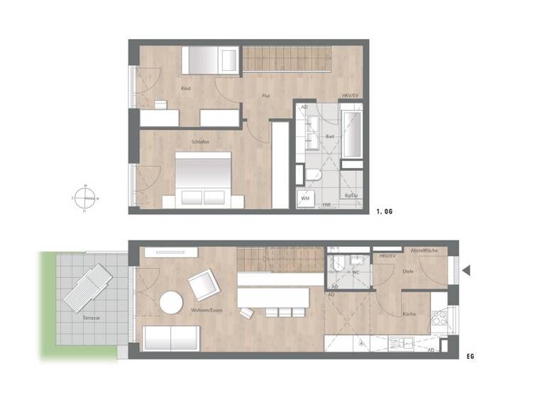Maisonette zum Kauf - Erstbezug provisionsfrei 804.900 € 3 Zimmer 81,2 m² EG Milbertshofen-Am Hart München / Am Hart 80937