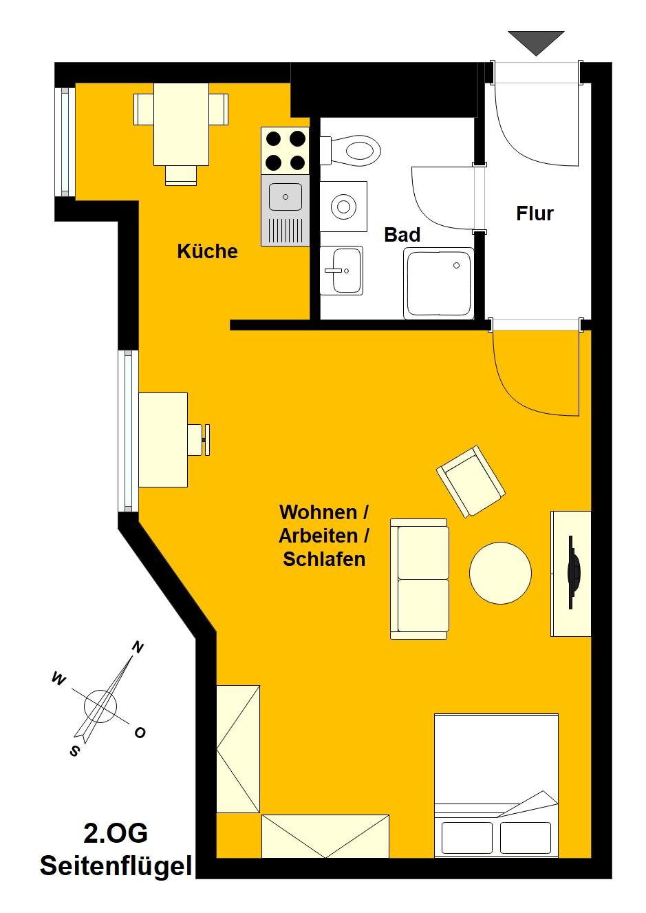 Wohnung zum Kauf 144.900 € 1 Zimmer 33,3 m²<br/>Wohnfläche 2.<br/>Geschoss Pankow Berlin 13189