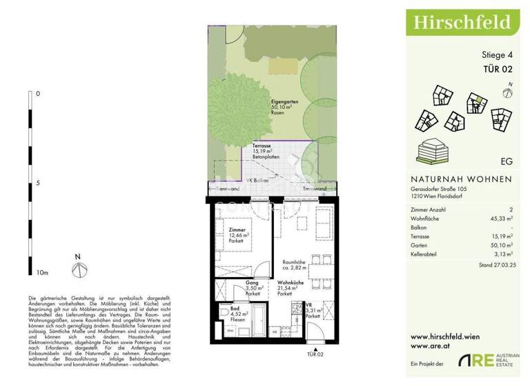 Wohnung zum Kauf - Erstbezug provisionsfrei 299.000 € 2 Zimmer 45,4 m² Wien 1210