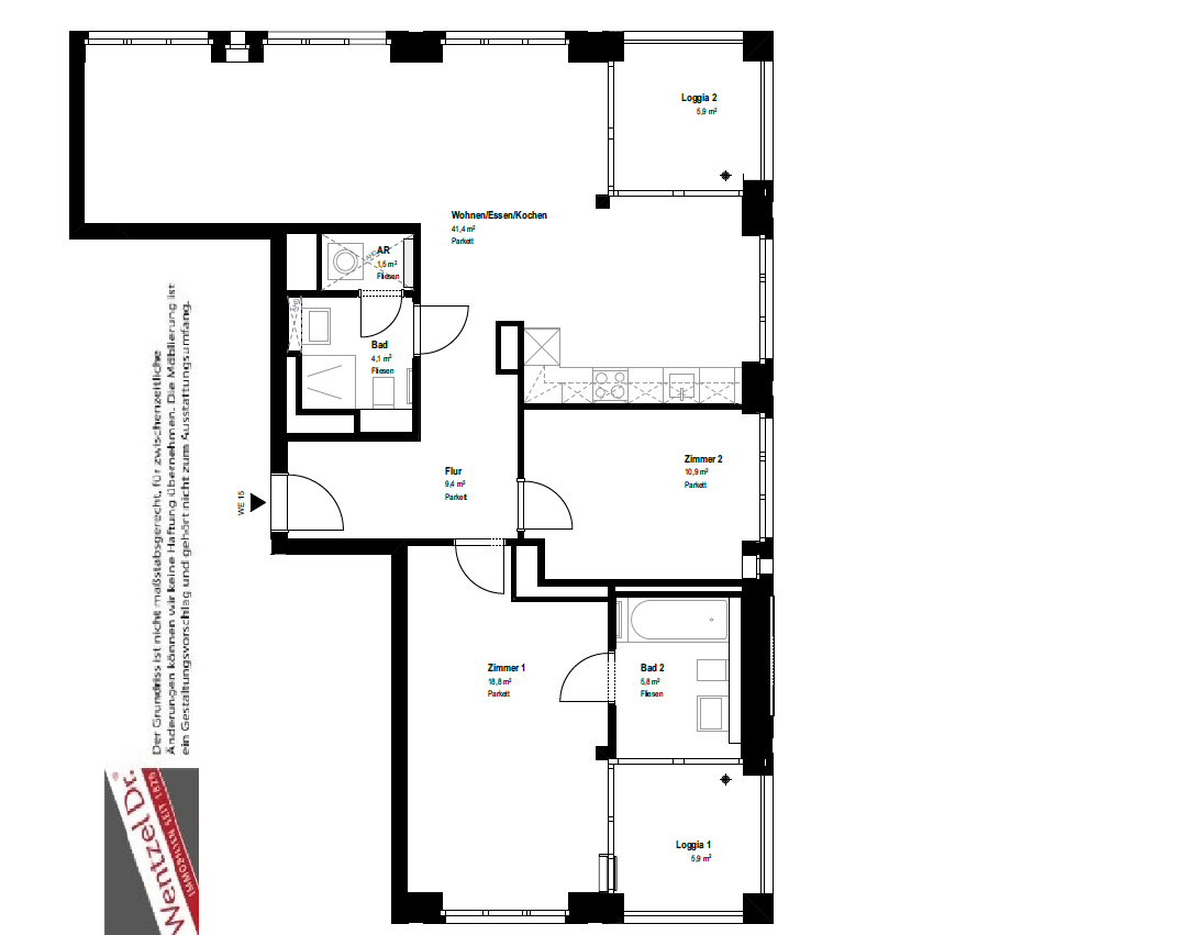 Wohnung zur Miete 2.390 € 3 Zimmer 98,5 m²<br/>Wohnfläche 1.<br/>Geschoss ab sofort<br/>Verfügbarkeit Baakenallee 23 HafenCity Hamburg 20457